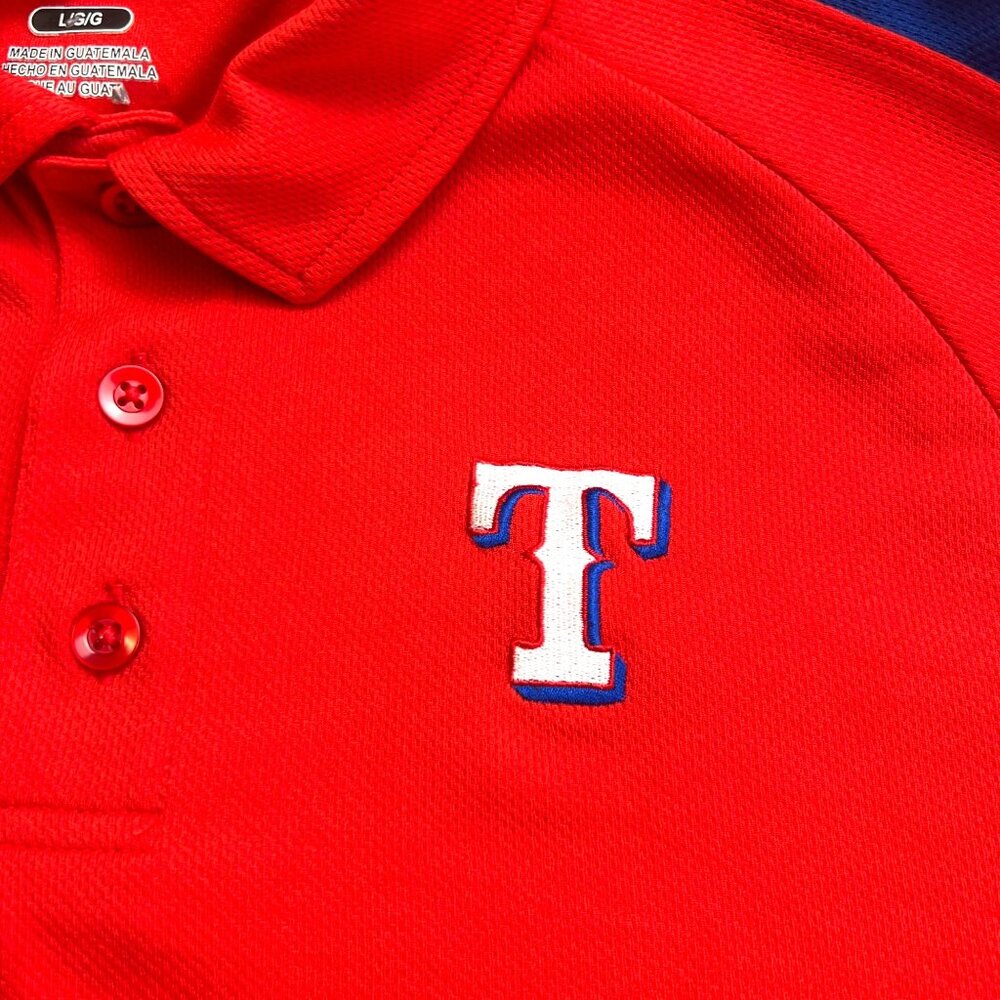 Texas Rangers Baseball TX3 Cool Red Polo Shirt Size L/G Mens Athletic Fit - Picture 3 of 10